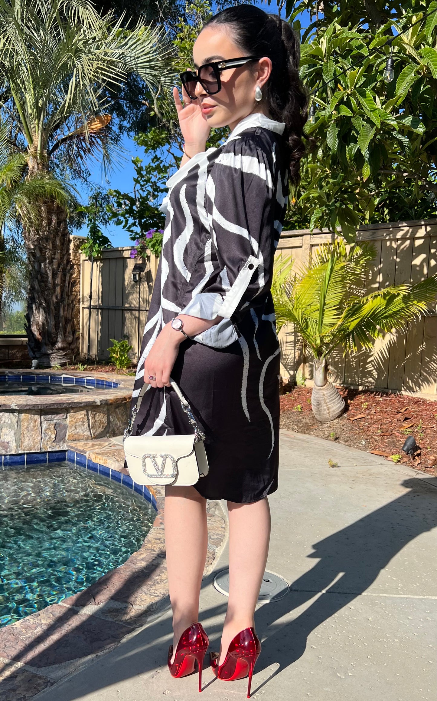 Black and White Face Dress