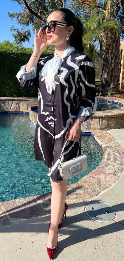 Black and White Face Dress