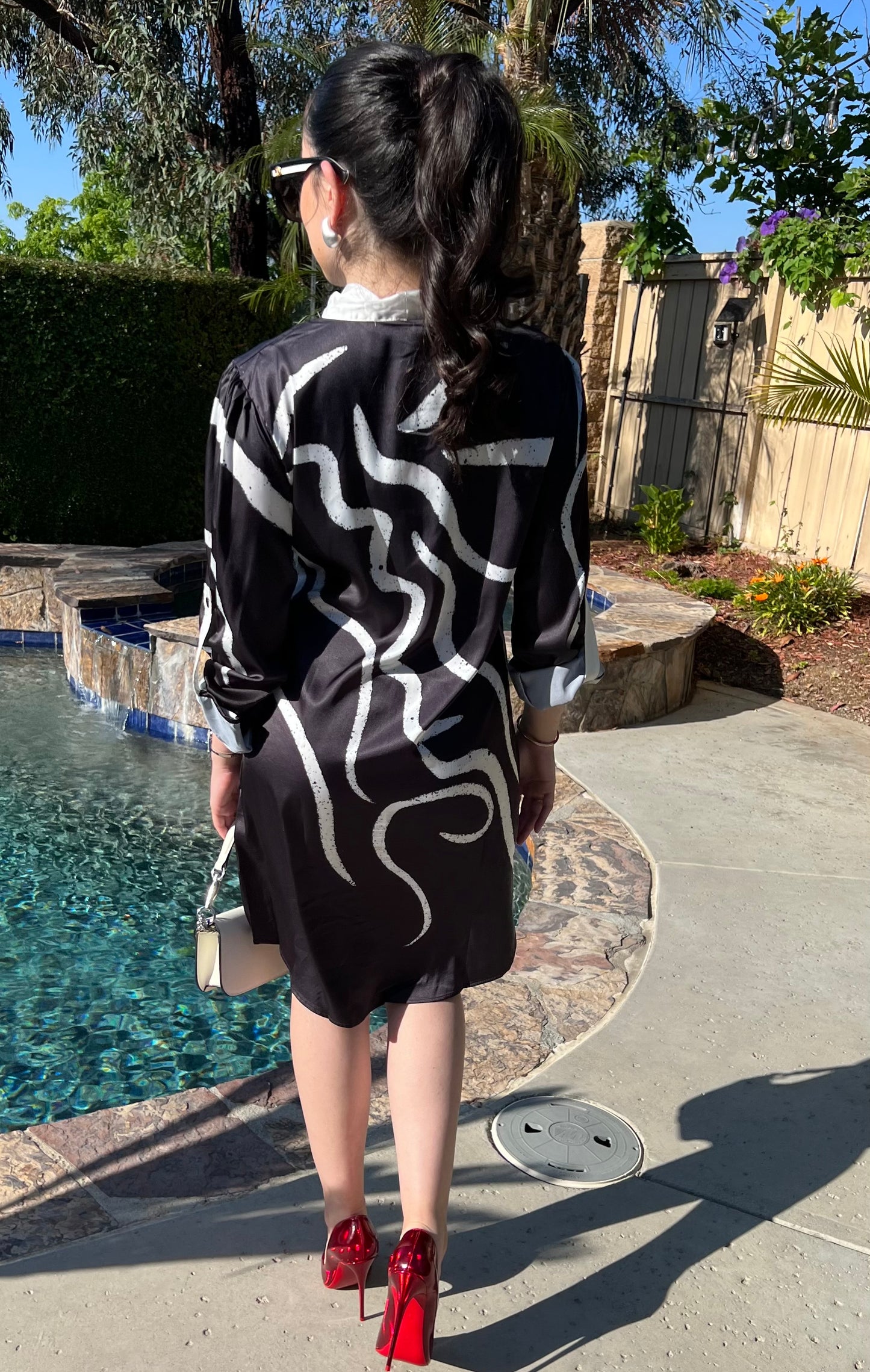 Black and White Face Dress